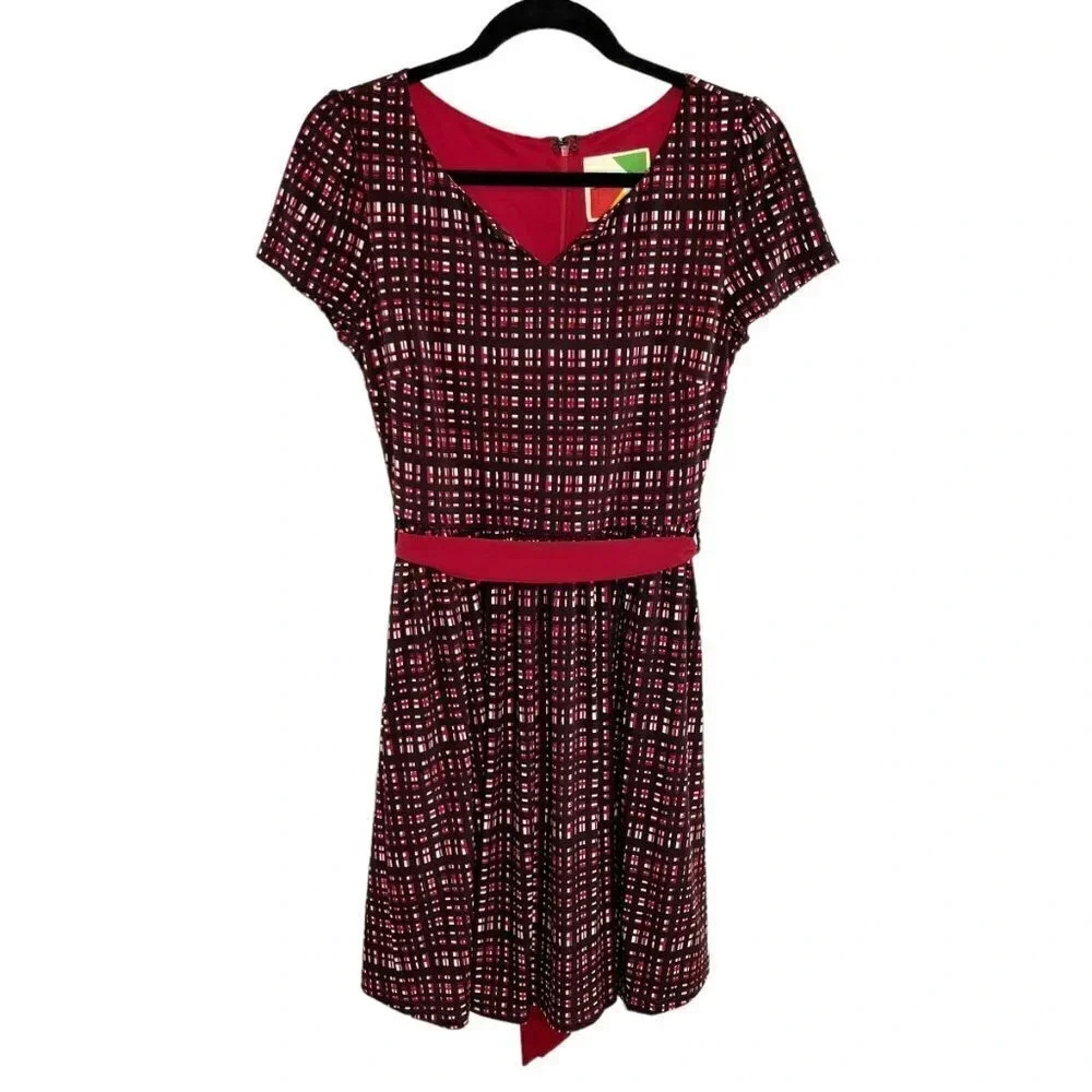 Fervour - Modcloth Black & Red Plaid Fit and Flare Dress Women's Size Medium